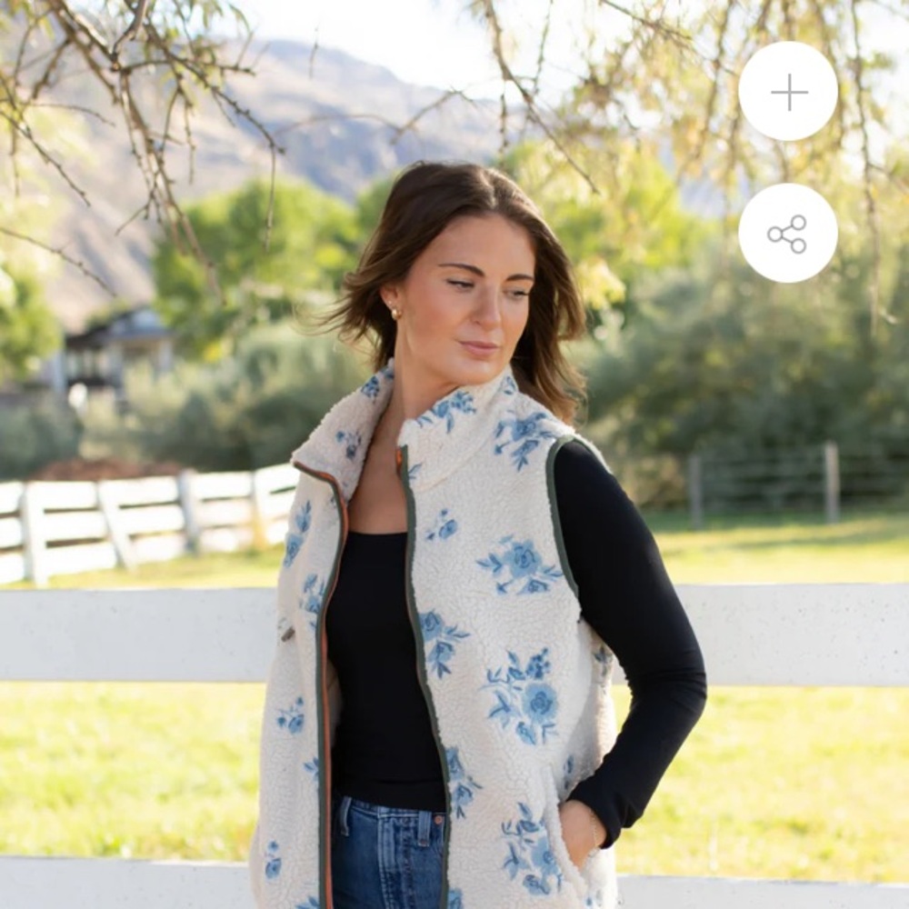 Chic Blue Floral Vest